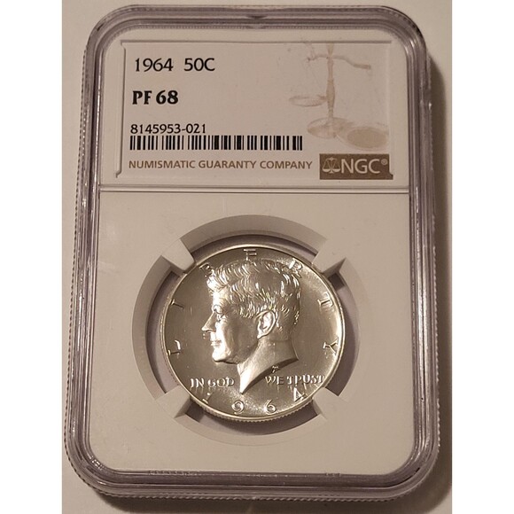 1964 Kennedy Silver Half Dollar Proof PF68 NGC - Picture 1 of 2